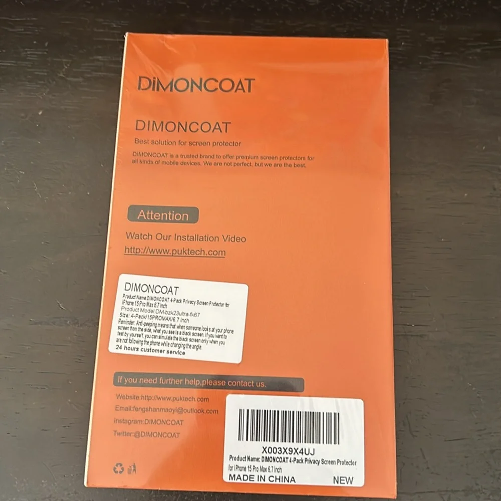 Dimoncoat 4-pack privacy screen protectors